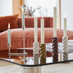 Κεραμικό κηροπήγιο με σχέδιο πλεξίδες Υ9 εκ., Vavy