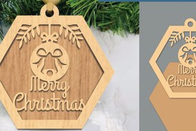 Σετ των 3 Intra απο ξύλο plywood 3mm-4mm πάχος Στολίδι με λέιζερ χριστουγεννιάτικη μπάλα 2 Δίασταση 8x8 cm INTRAFABR-105773937