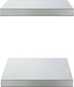 vidaXL Ράφια Τοίχου 2Τεμ. Ασημί 50x30 εκ. Ανοξείδωτο Ατσάλι