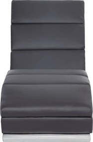 vidaXL Ανάκλιντρο Γκρι από Συνθετικό Δέρμα