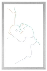 Αφίσα με παρπαστού Χρωματιστές γραμμές ανθρώπων - 30x45 white