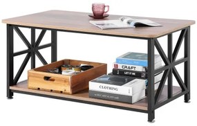VEVOR 40&quot; Farmhouse Coffee Table Rectangle Table with Open Storage Compartment