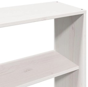 Κρεβάτι Βιβλιοθήκη Χωρίς Στρώμα 200x200 εκ Μασίφ Ξύλο Πεύκου - Λευκό