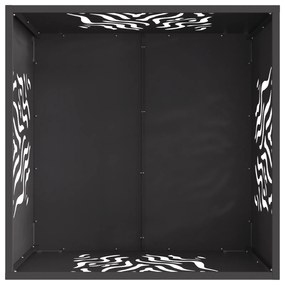vidaXL Τζάκι Τετράγωνο Μαύρο 60x60x40 εκ Ατσάλι