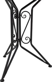 Τραπεζαρία Mosaic pakoworld σετ 3τεμ μέταλλο μαύρο