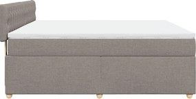 vidaXL Κρεβάτι Boxspring με Στρώμα Taupe 180x200 εκ. Υφασμάτινο
