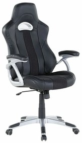 Καρέκλα γραφείου Berwyn 268, Μαύρο, 120x68x68cm, 16 kg, Με μπράτσα, Με ρόδες, Μηχανισμός καρέκλας: Κλίση | Epipla1.gr