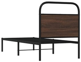 vidaXL Πλαίσιο Κρεβατιού Χωρ. Στρώμα Καφέ Δρυς 75x190εκ Επεξ. Ξύλο