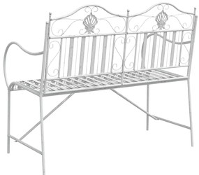 vidaXL Πάγκος Κήπου  Λευκός με Σχέδιο Σλαβήτη, 103,5 CM Χάλυβας