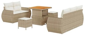 vidaXL Σετ Καναπέ Κήπου 8 pcs Μπεζ συνθετικό ρατάν