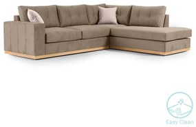 Γωνιακός καναπές αριστερή γωνία Boston pakoworld ύφασμα mocha-cream 280x225x90εκ