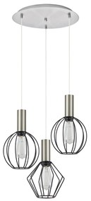 SE21-NM-4-3BL-GR12 ADEPT FLEX Nickel Matt Pendant Black Metal Grid+ HOMELIGHTING 77-8920