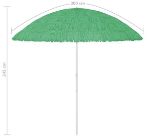 Ομπρέλα Θαλάσσης Hawaii Πράσινη 300 εκ. - Πράσινο