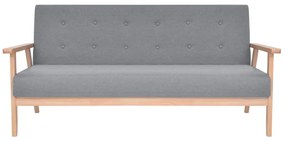 vidaXL Σετ Σαλονιού 3 τεμ. Ανοιχτό Γκρι Υφασμάτινο