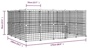 Κλουβί Κατοικίδιων με 52 Πάνελ + Πόρτα Μαύρο 35 x 35εκ Ατσάλινο - Μαύρο