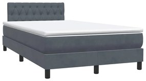 ΚΡΕΒΑΤΙ BOXSPRING ΜΕ ΣΤΡΩΜΑ ΣΚΟΥΡΟ ΓΚΡΙ 120X210 ΕΚ. ΒΕΛΟΥΔΙΝΟ 3316492