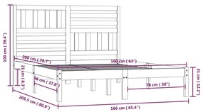 ΠΛΑΙΣΙΟ ΚΡΕΒΑΤΙΟΥ 160 X 200 ΕΚ. ΑΠΟ ΜΑΣΙΦ ΞΥΛΟ ΠΕΥΚΟΥ 3101033