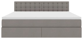 vidaXL Κρεβάτι με αποθηκευτικό χώρο και στρώμα Taupe 160 x 200 cm