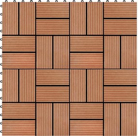 vidaXL Πλάκα Κατασκευής 22 pcs Ξύλο teak 30 x 30 cm WPC