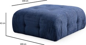 Corner Sofa Amaris 2 Seater With Pouffe - Navy Blue Navy Blue
