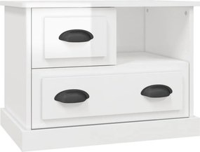 vidaXL Κομοδίνα Γυαλιστερό Λευκό 60x39x45 εκ.