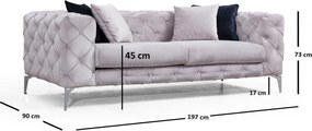 2-Seat Sofa Como - Light Grey Light Grey