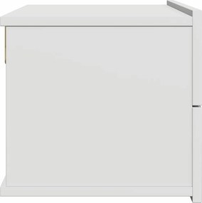 vidaXL Κομοδίνο Λευκό 40 x 30 x 30 εκ. από Επεξ. Ξύλο