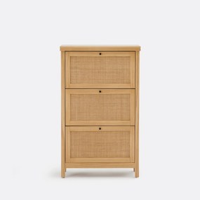 Ντουλάπι παπουτσιών από μασίφ πεύκο και ψάθινο πλέγμα, Gabin