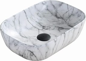 Mexen Rita νιπτήρας πάγκου 45 x 32 cm, λευκή πέτρα - 21084591