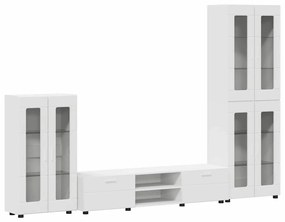 vidaXL Σετ επίπλου τηλεόρασης με ράφι FLORIN Λευκό Επεξεργασμένο ξύλο