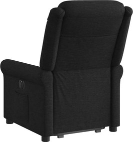 vidaXL Πολυθρόνα Ηλεκτρική Ανακλινόμενη με Ανύψωση Μαύρη Υφασμάτινη