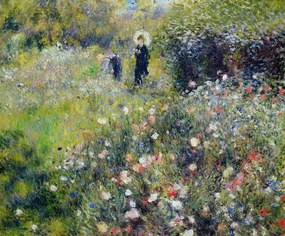 Pierre Auguste Renoir - Εκτύπωση έργου τέχνης Woman with a Parasol in a garden, 1875, (40 x 35 cm)