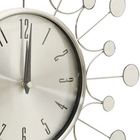 vidaXL Ρολόι Τοίχου Ασημί 40 εκ. Μεταλλικό