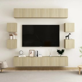 vidaXL Έπιπλα Τηλεόρασης Σετ 10 Τεμαχίων Sonoma Δρυς από Επεξ. Ξύλο