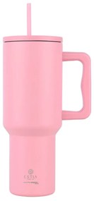 Κούπα Θερμός Με Λαβή & Καλαμάκι 1.2lt Estia Save The Aegean Tumbler Blossom Rose 01-32210