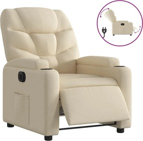 vidaXL Πολυθρόνα Ανακλινόμενη Ηλεκτρική Κρεμ Υφασμάτινη