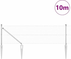 vidaXL Συρματόπλεγμα με ακίδες 10 x 0,4 m Γαλβανισμένος Χάλυβας Ασημί