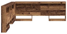 vidaXL Κεφαλάρι Αποθήκης με ράφι Παλαιό ξύλο 180 cm Επεξεργασμένο ξύλο