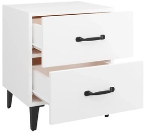 vidaXL Κομοδίνα 2 τεμ. Λευκά 40 x 35 x 47,5 εκ.