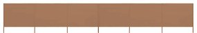 vidaXL Προστατευτικό Αέρα με 6 Πάνελ Taupe 800 x 120 εκ. Υφασμάτινο