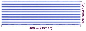 Διαχωριστικό Βεράντας Μπλε / Λευκό 120x400 εκ. από HDPE - Πολύχρωμο