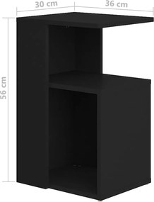 vidaXL Τραπέζι Βοηθητικό Μαύρο 36 x 30 x 56 εκ. από Επεξ. Ξύλο