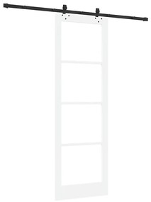 vidaXL Συρόμενη Πόρτα Χειροκίνητος Λευκό 78 x 232 cm Ξύλο και μέταλλο