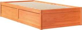 vidaXL Σκελετός Κρεβ. Χωρίς Στρώμα Καφέ Κεριού 90x200 εκ Μασίφ Πεύκο