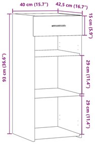 Συρταριέρα Μαύρη 40x42,5x93 εκ. από Επεξεργασμένο Ξύλο - Μαύρο