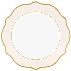 Πιάτο Ρηχό (Σετ 6Τμχ) 280TMA1681 27x27x1cm Cream-Gold Hermia Porcelain