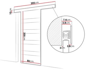 Συρόμενες πόρτες Atlanta 179, 29 kg, Άσπρο, Καφέ, Πλαστικοποιημένη μοριοσανίδα, Αλουμίνιο | Epipla1.gr