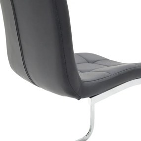 Καρέκλα Darrell pakoworld pu μαύρο-βάση χρωμίου 42x49x106εκ | Συσκευασία 2 τμχ