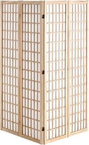 VEVOR Room Divider Japanese Wall Divider 4 Pane for Room Separation (Natural)