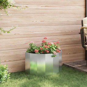 vidaXL Γλάστρα Ασημί 60 x 30 x 35 εκ Επικαλυμμένος Χάλυβας
